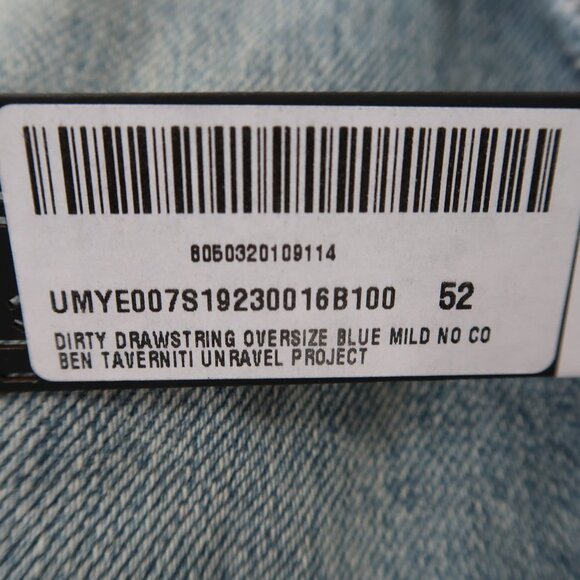 UNRAVEL PROJECT Blue Cotton Oversized Denim Jacket - Blue Size 52 or US XL - Picture 4 of 8